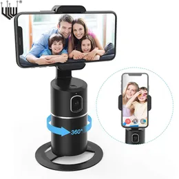 Stabilizatory Automatyczne śledzenie twarzy Uchwyt na telefon Gimbal Stabilizator do inteligentnego fotografowania 360 Obrotowe nagrywanie na żywo Vlog Selfie Stick 221028