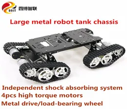 Szdoit ts400 grande metallo 4wd robot canotta kit telaio tracciato crawler shock che assorbente istruzione robotica carico pesante fai -da -te per Arduino 22853235