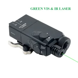 OTAL-C Scope Offset Taktisches Zielen Laser-Klassisches IR- und grünes Laservisier mit Schnellverschluss-HT-Halterung, passend für Picatinny-Schiene für die Jagd auf Gewehre und Airsoft