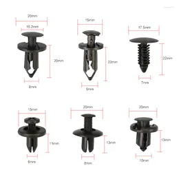 ديكورات داخلية 6 مقاس 190pcs Universal Auto Fastener Push Pin Clips Care Door Door Panel Fender Liner Pling Accessories