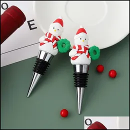 Other Event Party Supplies Cartoon Santa Party Wine Stoppers Bar Tools Christmas Decorations Metal Champagne Corks Bottle Opener D Dhunb
