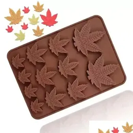 Bakning Mögel Maple Leaf Baking Mods Diy Mögel Size Biscuit Jelly Mold Sile Chocolate FY5441 Drop Delivery 2022 Home Garden Kitchen DHS8H