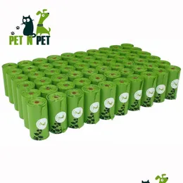 Sacchetti della spazzatura Pet Biodegradabili Sacchetti per cacca di cane Forniture Ecofriendly 1080 Conteggi Rifiuti neri Inodore Spazzatura pulita Bolsas Drop Delivery Dhipm