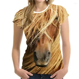 T-shirt da uomo T-shirt 3D Crazy Horse per uomo e donna Casual Top a maniche corte Stampa animalier Confortevole 2022