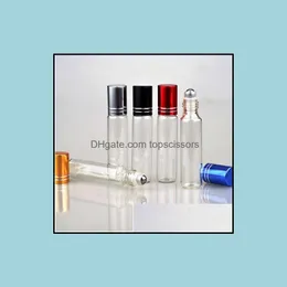 Perfume Bottle 10Ml Travel Clear Roller Refillable Rollon Glass Per Bottle Lip Balms Roll On Bottles Drop Delivery 2022 Health Beaut Dhnxq