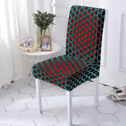 Tampas de cadeira 3D Tampa geométrica impressa Spandex Elastic Stand Anti-Dirty Removável 1pc