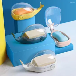 Soap Dishes Holder With Lid Double Layer PP Home Drainage Design Box For Bathroom