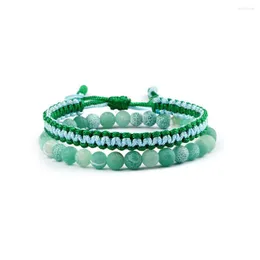 Strand Natural Stone Weathed Pished Bracelet Mandle Celra Cura para mulheres Chakra de cristal de ansiedade