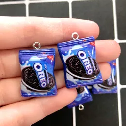 Charms Reçine Düz Back Çikolata Bisküvi Küpe Simlenmiş Atıştırmalıklar DIY El Sanatları Telefon Kılıf Süsleme Boncuk Yahudi Yapma D94 Damla Smtah