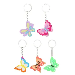 Accessori moda Portachiavi a farfalla Portachiavi in PVC per cartoni animati Portachiavi con pendente a forma di ciondolo