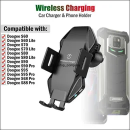 Fast Charge Qi Wireless Charger for Doogee S89 S98 S95 S90 S88 S68 S97 Pro V10 V20 Auto Fixed Phone Holder