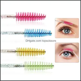 Applicatori di spugne di cotone 50 pezzi Applicatore di ciglia monouso lucido Bacchette Bigodino Set di pennelli Mascara Spooler per sopracciglia Pettine Spoolie Dhgnu