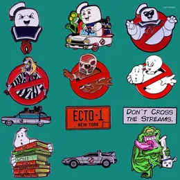 Broszki Ghostbusters Lapel Enamel Broatka Pins Zbieranie duchów metalowe odznaki Dzieci Modne Prezenty Biżuteria