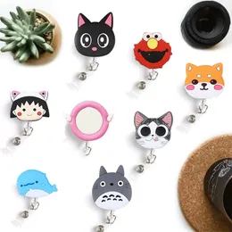 Portachiavi 2021 Nuovo Design Sile Retrattile Studente Infermiera Badge Reel Clip Cartoon Cat Floreale Enfermera Porta carte d'identità Accessori Dro Smthy