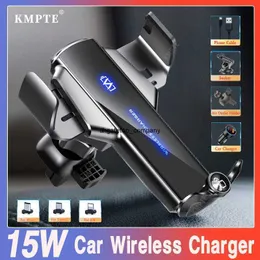 Snabbladdning 15W Magnetic Car Charger Wireless Automatic Charging för iPhone 13 12 11 Por Max XR X 8 Samsung S21 S20 för Xiaomi