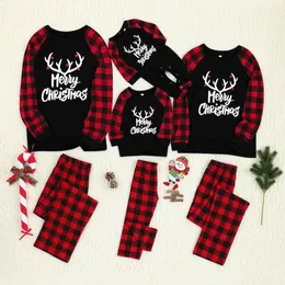 Семейные подходящие наряды мода Рождество пижама набор рождественских взрослых детей детская пижама лосей оленя 221028