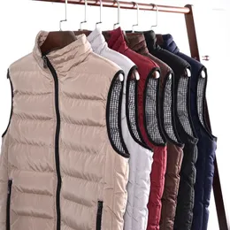 Herrvästar 2022 Autumn Winter Men Vest Jacket för neddisk bomullsskadad varm ärmlös Waistcoat Plus Size Overcoats Liner Gilet