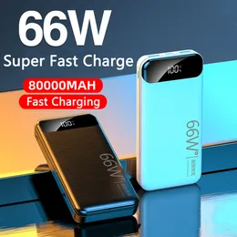 Szybki ładunek 80000 mAh Power Bank dla laptopa Huawei Powerbank Portable zewnętrzna bateria szybka ładowarka PD 66W dla iPhone'a 12 Xiaomi