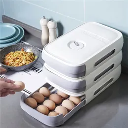 Storage Bottles Drawer Type Egg Box Refrigerator Fresh Keeping Dumpling Holder Organizer Plastic Case