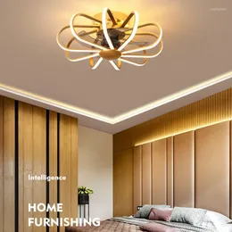 Lampy wiszące LED Nordic żyrandelier Kreatywne i praktyczne lobby salon Dekoracja jadalni wentylator sufitowy bez światła liści