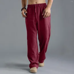 Erkekler Pantolon Sevimli Ev Erkek İlkbahar ve Yaz Pantolon TÜM MAKİTA DOĞRU RENK Boyama Pamuk Keten Gevşek Artı Beden Pantolon Moda Plajı
