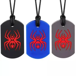Sensory Chew Necklace Spider Teething Pendant Baby Teethers for Kids Boys Girls Chewy Fidget Stim Toy Jewelry