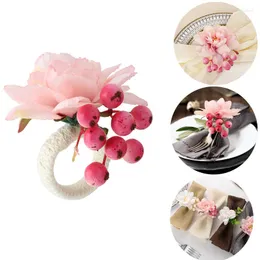 Decorative Flowers Artificial Flower Napkin Rings Crafts Vine Floral Holder Table Decorations For Wedding Valentines Banquet Birthday Party