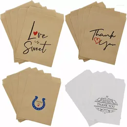 Gift Wrap 5-30pcs Kraft Paper Red Love Letters Bags Candy Food Packaging Postcard Bag Wedding Birthday 13X18cm