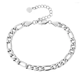 Fußkettchen, 7 mm, Figaro-Fußkettchen, Armbänder für Damen, mit Verlängerung, modisches Fußkettchen, Fußschmuck