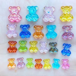 Decorative Figurines 50/60/70/80Pcs Cute Mini Shining Bear Flat Back Resin Cabochons Scrapbooking DIY Jewelry Craft Decoration Accessorie