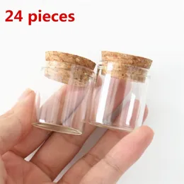 Förvaringsflaskor burkar 24 pcslot 25x30x35mm 12 ml liten glasflaska propper teströr korkar krydda mini diy injektionsbehållare 221028