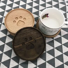 Table Mats Durable Wooden Coasters Insulated Cup Bowl Pad Cute Bear Anti-scalding Placemats Practical Home Kitchen Accessories