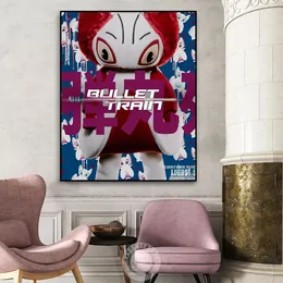 Płótno malowanie Bullet Train Movies Poster Portraits Drukuje komedia akcji film Wall Art Picture for Living Room Dekoracja domowa bezframe