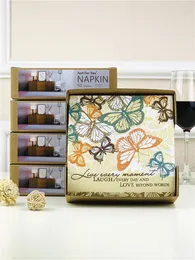 Table Napkin 50 Sheets In A Box Colorful Printed Paper Napkins Floral Butterfly Wedding Birthday