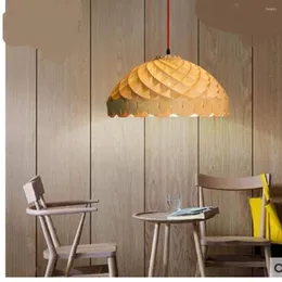 Pendantlampor Solid Wood Honeycomb Lights Designer Costume Shop Creative Chinese Bedroom Dia 50CM Study Restaurant Cafe Lu725228
