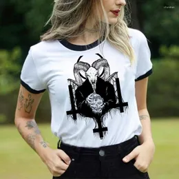 Camisetas masculinas camisetas modernas e femininas Devil Death Death Evil Harajuku Satan Horror Tops dos anos 90 Casal de casal