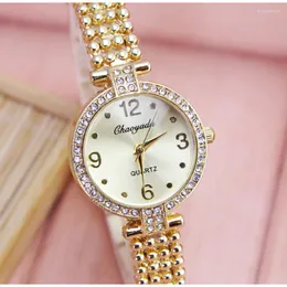Relógios de pulso 2022 Mulheres Dresses Moda Quartz Hand Catenário Relógios de Diamante Electronic Girls Relógio Jóias de Mujer