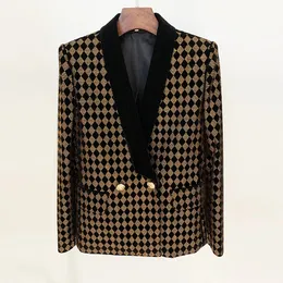 BS120 Kvinnors kostymer Blazers Officiell lyxdesigner Högkvalitativ europeisk designer Vintage Style Deluxe Sequined Slim Fit Jacket unika blazrar
