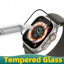 Proteggi schermo in vetro temperato 2.5D per Apple Watch Ultra 49mm Pellicola HD per iwatch