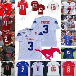 قمصان كرة القدم SMU Mustangs كرة القدم جيرسي NCAA College RJ Maryland Tyler Lavine Gage Haskin ديكسون بنتلي الرابع Buechele Jones Roberson Jr. Proche Nick