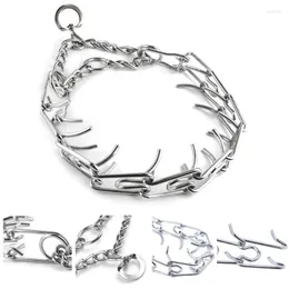 Dog Collars Adjustable Pet Metal Pinch Training Chain Collar Prong Choke Necklace Detachable