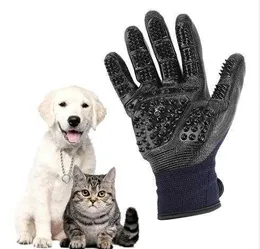 Pflege Handschuhe Hund Haustier Katze Haar Reinigung Pinsel Kamm Schwarz Gummi Fünf Finger Deshedding Haustier Handschuhe Für Hund Katzen tiere