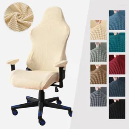 Chair Covers Polar Fleece Gaming Cover Plaid Non-slip Elastic For Office Chairs Protector Swivel