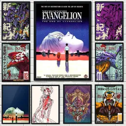 Canvas Painting Classic Japanese Anime Vintage Posters Animated Character Evangelion Poster Room Bar Cafe Gift Art Wall Home Hanging Decoration Unframe