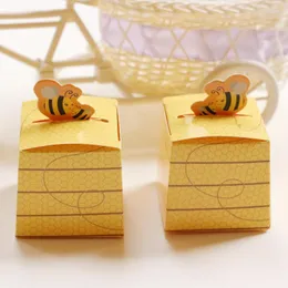 Opakowanie prezentów 50pcs/Lot Yellow Bee Honey Baby Shower Favors Candy Boxes