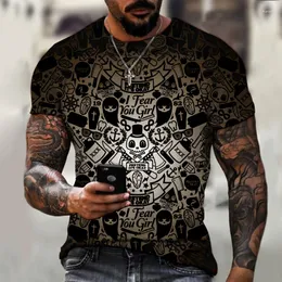 Camisetas masculinas Moda 3D T-shirt Streetwear Summer Plus Size Size UnisEx Retro Casual Casual Sports