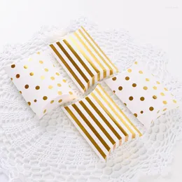 Gift Wrap 20pcs Gold Dots Pillow Candy Box Wedding Favors Stripe Bag Package Baby Shower Bithday Party Supplies