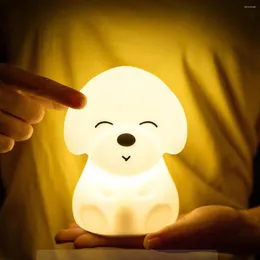 Luci notturne Baby Dog Induzione Sensore di movimento Luce Ricarica USB Telecomando Accarezzando la camera da letto Comodino Regalo in silicone