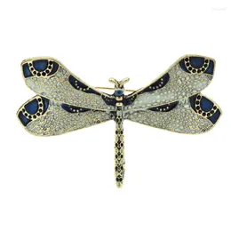 Broszki Wulibaby Enamel Dragonfly for Women unisex National Style Insects Party Office Broch Pins