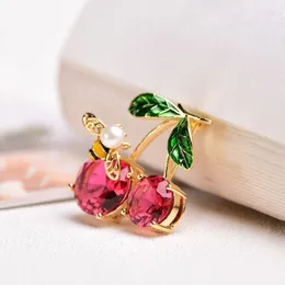 Broschen Muylinda Red Stone Cherry Pin und Brosche mit Insekt Little Bee Kristall Strass Schmuck Geschenke für Mädchen